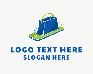 Mobile - Online Shopping Bag logo design