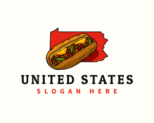 Pennsylvania Cheesesteak Sandwich logo design