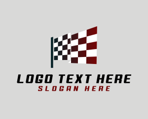 Drag Race - Motorsport Racing Flag logo design