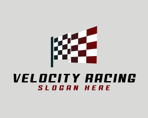 Motorsport Racing Flag logo design