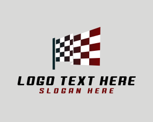 Race - Motorsport Racing Flag logo design