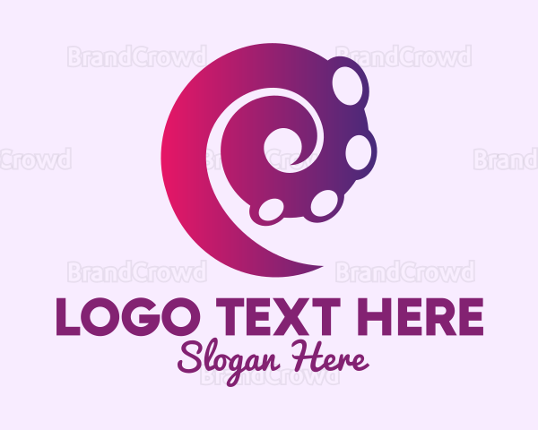 Gradient Spiral Tentacle Logo