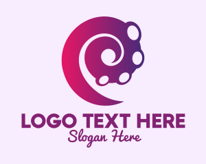 Beach - Gradient Spiral Tentacle logo design