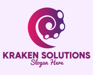 Kraken - Gradient Spiral Tentacle logo design