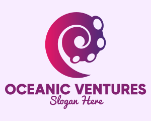 Gradient Spiral Tentacle logo design