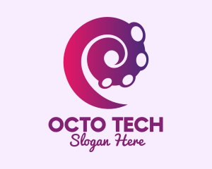 Gradient Spiral Tentacle logo design