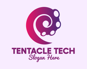 Tentacle - Gradient Spiral Tentacle logo design