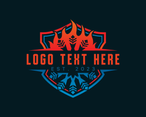 Torch - Snowflake Flame Temperature logo design