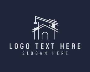 House - House Blueprint Architecture logo design