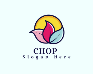 Therapy - Floral Leaf Spa logo design