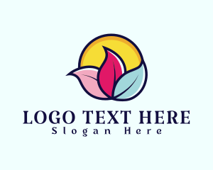 Calm - Floral Leaf Spa logo design