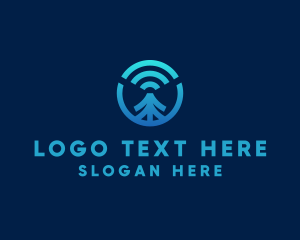 Cyber - Tree Network Signal logo design