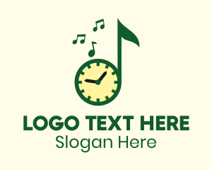 Melody - Music Clock Time logo design