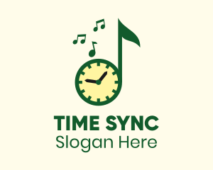 Music Clock Time  logo design