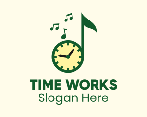 Time - Music Clock Time logo design