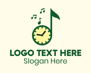 Tone - Music Clock Time logo design