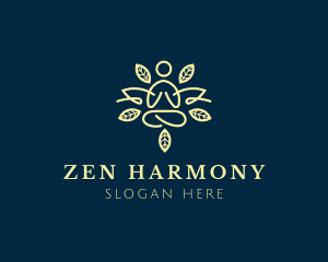 Buddhism - Zen Leaf Meditation logo design