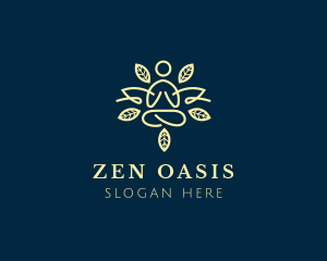 Meditate - Zen Leaf Meditation logo design