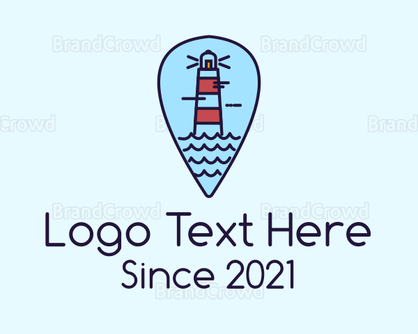 Lighthouse Location Pin Logo