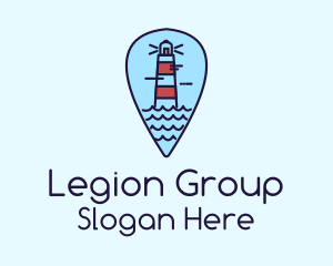 Lighthouse Location Pin Logo