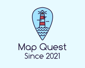 Lighthouse Location Pin logo design