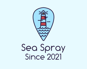 Lighthouse Location Pin logo design