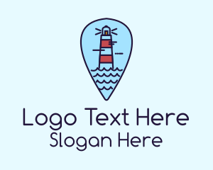 Lighthouse Location Pin Logo