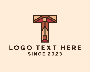 Room - Tribal Geometric Interior Letter T logo design