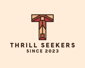 Tribal Geometric Interior Letter T logo design