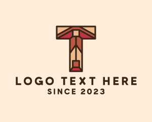 Decoration - Tribal Geometric Interior Letter T logo design