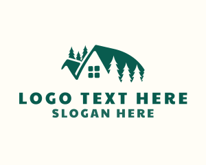 Construction - Forest Cabin House logo design