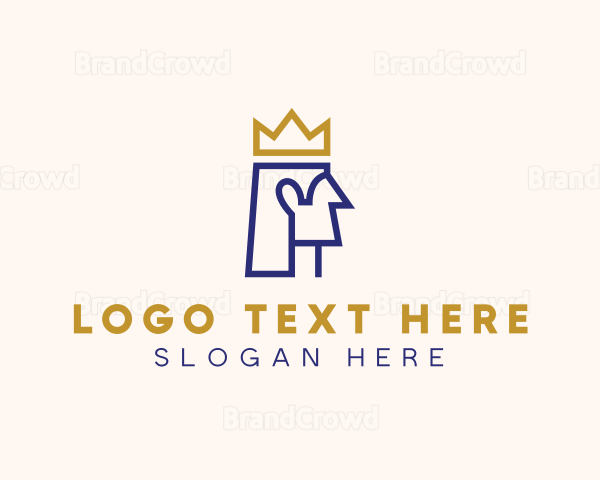 Geometric King Outline Logo