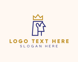 Skin Care - Geometric King Outline logo design