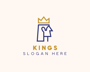 Geometric King Outline logo design