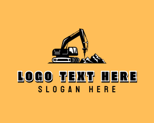 Contractor - Industrial Drill Excavator logo design