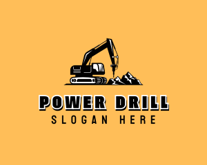 Industrial Drill Excavator logo design