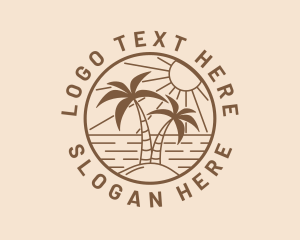 Sun - Summer Beach Island logo design