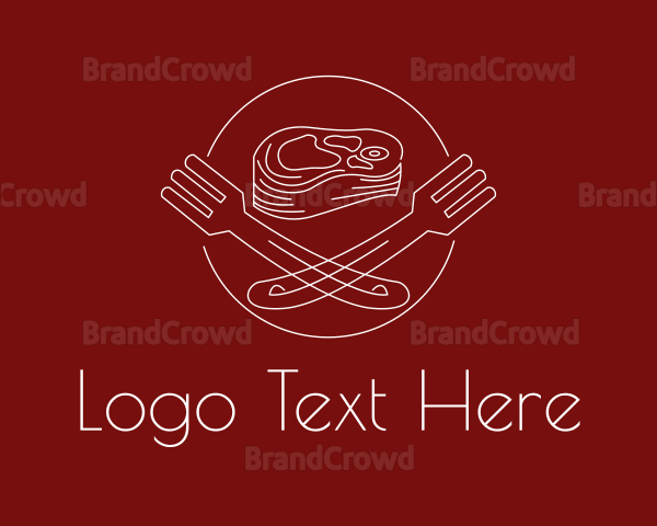 Minimalist Steak Plate Logo