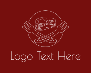 Food - Minimalist Steak Plate logo design