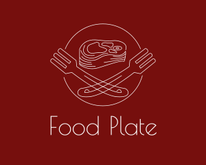 Plate - Minimalist Steak Plate logo design