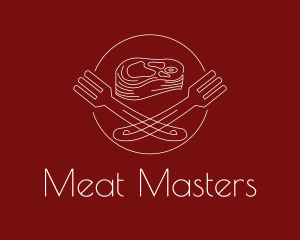 Minimalist Steak Plate logo design