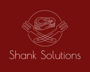 Shank - Minimalist Steak Plate logo design