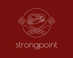 Grocery Store - Minimalist Steak Plate logo design