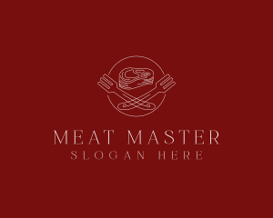 Minimalist Steak Plate logo design