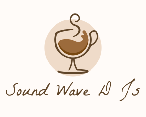 Brew - Coffee Wine Glass logo design