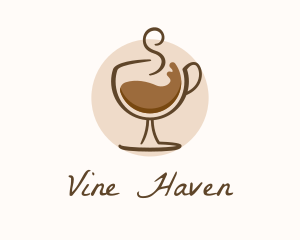 Coffee Wine Glass logo design