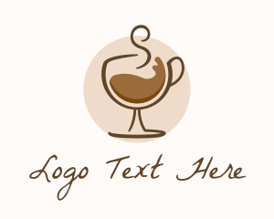 Hot Choco - Coffee Wine Glass logo design