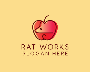 Rat - Mouse Apple Farm logo design