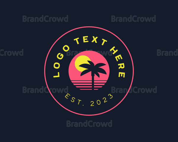 Resort Beach Sunset Logo