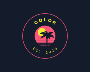 Resort Beach Sunset Logo